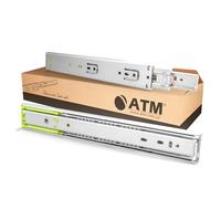 ATM Guide a Sfera Chiusura Ammortizzata 250mm Estrazione parziale (perdita residua 64mm) 40kg - Guide Cassetti con Cuscinetti a Sfera, Soft Close, Acciaio, 2 pezzi (S+D)