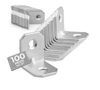 ATM Mini Squadretta per Mobili Acciaio Zincato 20x20x16mm - Zincato Argento - Set da 100 pezzi