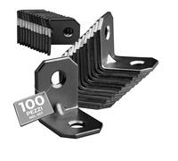 ATM Mini Squadretta per Mobili Acciaio Zincato 20x20x16mm - Zincato Nero - Set da 100 pezzi