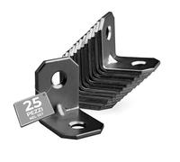 ATM Mini Squadretta per Mobili Acciaio Zincato 20x20x16mm - Zincato Nero - Set da 25 pezzi