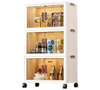 ATMercato - Set da 3 Contenitore Plastica con Coperchio Pieghevole e Salvaspazio (Dimensioni 64x39x108) Scatola Porta Oggetti Grande, Contenitore Giochi per Bambini, Portaoggetti Bagno, Componibile