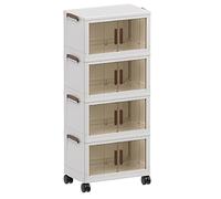 ATMercato - Set da 4 Contenitore Plastica con Coperchio Pieghevole e Salvaspazio (Dimensioni 48x29,5x108) Scatola Porta Oggetti Grande, Contenitore Giochi per Bambini, Portaoggetti Bagno, Componibile