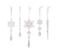 Atmosfera mozzafiato con 5 fiocchi di neve decorativi in acrilico nella tua decorazione domestica (trasparente)