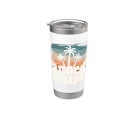 Atmosfere estive tropicali abbronzate e brille, viaggi, vacanze al mare Bicchiere termico in acciaio inox doppia parete