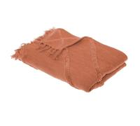 Atmosphera - Copriletto Inca in cotone tuftato, 130 x 180 cm, colore: Terracotta