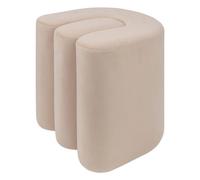 Atmosphera Pouf Bolan in velluto beige 40x40 cm