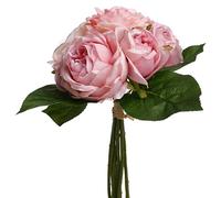 ATMOSPHERA CREATEUR D'INTERIEUR - Bouquet di 9 rose artificiali rosa H30cm