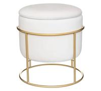 ATMOSPHERA CREATEUR D'INTERIEUR - Cassapanca pouf eliane in velluto bianco avorio