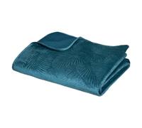 ATMOSPHERA CREATEUR D'INTERIEUR - Copriletto delia in velluto blu anatra 240x260cm
