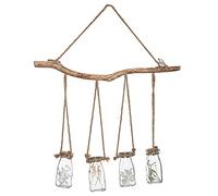 ATMOSPHERA CREATEUR D'INTERIEUR - Lampada a sospensione con 4 fiori secchi in vaso di vetro h45cm