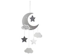 ATMOSPHERA CREATEUR D'INTERIEUR - Lampada a Sospensione per Bambini Lune in Legno Grigio h46,5 cm