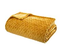 ATMOSPHERA CREATEUR D'INTERIEUR - Lancio in flanella 3D Losange giallo senape 180x230cm