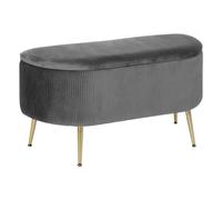 ATMOSPHERA CREATEUR D'INTERIEUR - Panca in velluto grigio 100x40cm