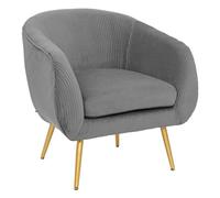 ATMOSPHERA CREATEUR D'INTERIEUR - Poltrona in velluto grigio plissettato