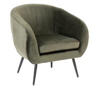 Atmosphera Poltrona CREATEUR D'INTERIEUR in velluto verde cachi