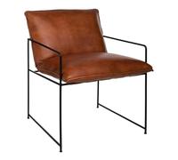 ATMOSPHERA CREATEUR D'INTERIEUR - Poltrona kanat in pelle marrone cognac