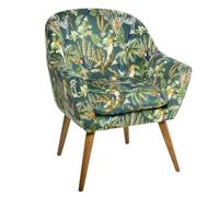 ATMOSPHERA CREATEUR D'INTERIEUR - Poltrona Sango velluto verde motivo giungla