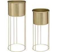 Atmosphera Créateur d'intérieur portafiori con fioriera set di 2 in metallo oro 58 cm x 21,5 cm