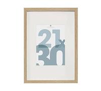 Atmosphera - Cornice portafoto in legno naturale Manu 21x30 cm, con passepartout 12x17 cm, da tavolo o da appendere - Per decorazione murale, soggiorno, ufficio