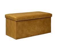 ATMOSPHERA CREATEUR D'INTERIEUR - Pouf Doppio Pieghevole in Velluto Lilou 76x38cm Giallo ocra