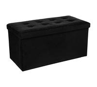 ATMOSPHERA CREATEUR D'INTERIEUR - Pouf Doppio Pieghevole Lysandre Effetto Velluto Nero