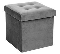 ATMOSPHERA CREATEUR D'INTERIEUR - Pouf Mouse Pieghevole Lysandre in Velluto Grigio