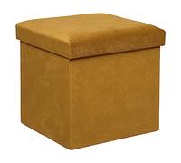 ATMOSPHERA CREATEUR D'INTERIEUR - Pouf Pieghevole in Velluto Lilou 38x38cm Giallo ocra