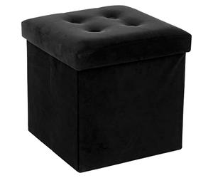 ATMOSPHERA CREATEUR D'INTERIEUR - Pouf Pieghevole Lysandre in Velluto Nero