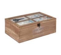 ATMOSPHERA CREATEUR D'INTERIEUR - Scatola da cucito in legno winter 30x10cm