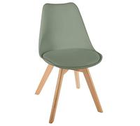 ATMOSPHERA CREATEUR D'INTERIEUR - Sedia Baya, gambe in faggio verde kaki