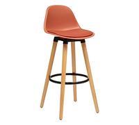 ATMOSPHERA CREATEUR D'INTERIEUR - Sedia da bar maxon in faggio e metallo h92,5 cm rosa terracotta