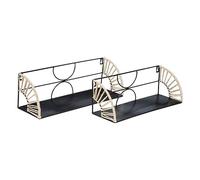 ATMOSPHERA CREATEUR D'INTERIEUR - Set di 2 mensole in Metallo mileva l37 42cm Nero
