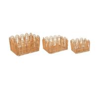 ATMOSPHERA CREATEUR D'INTERIEUR - Set di 3 cassette lourmarin in metallo e rattan