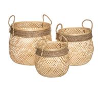 ATMOSPHERA CREATEUR D'INTERIEUR - Set di 3 cesti in bambù corde d30 34 37cm