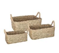 ATMOSPHERA CREATEUR D'INTERIEUR - Set di 3 cestini rettangolari in giunco L29 37 43cm
