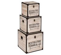 ATMOSPHERA CREATEUR D'INTERIEUR - Set di 3 scatole quadrati Rétro Factory L24 30 36cm