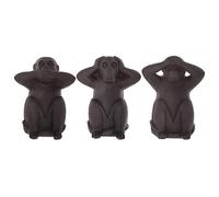 ATMOSPHERA CREATEUR D'INTERIEUR - Set di 3 Scimmie Nere della Saggezza H23cm