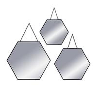 Atmosphera Set di 3 specchi Createur d'Interieur Neri 20/25/30 cm
