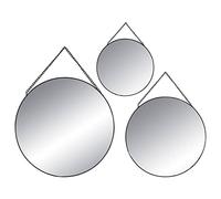 ATMOSPHERA CREATEUR D'INTERIEUR - Set di 3 specchi Rotondi Neri d20 24 29cm