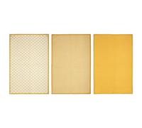 Set di 3 strofinacci in cotone giallo senape 45x70cm