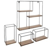 ATMOSPHERA CREATEUR D'INTERIEUR - Set di 4 mensole da Parete Nere L18 24 48cm