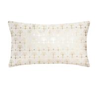 Atmosphera - Cuscino sfoderabile in velluto, 30 x 50 cm, colore: Avorio e Oro