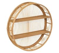 Atmosphera - Mensola da Parete Rotonda in bambù INA, Diametro 70 cm - 2 Ripiani, Stile Bohémien - per Soggiorno, Camera da Letto, corridoio