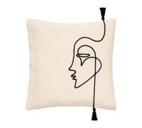 ATMOSPHERA CREATEUR D'INTERIEUR - Copricuscino Visage Bianco Avorio 40x40cm