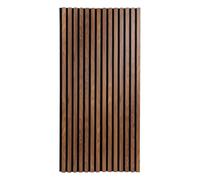 Atmosphera Interior Designer - Panel Decorativo de Lamas de Madera - 120x60cm - Efecto nogal sobre Fondo Negro - Reducción de ruido - Entrada, dormitorio, salón