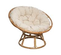 Atmosphera Interior Designer - Poltrona in rattan Seram - Comoda poltrona papasan con cuscino - Per interni ed esterni - Arredamento da giardino, terrazza, balcone, soggiorno