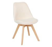 Atmosphera Interior Designer - Sedia Baya bianca - Tessuto bou faggio - Sala da pranzo, cucina, ufficio, soggiorno - Comodo cuscino integrato