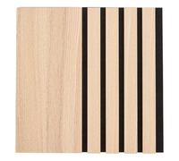 Atmosphera Interior Designer - Set di 3 Pannelli Decorativi a doghe di Legno - 30x30 cm - Beige su Sfondo Nero - Riduzione del Rumore - Ingresso, Soggiorno