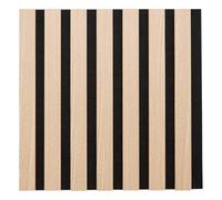 Atmosphera Interior Designer - Set di 3 Pannelli Decorativi a doghe di Legno - 30x30 cm - Beige su Sfondo Nero - Riduzione del Rumore - Ingresso, Soggiorno