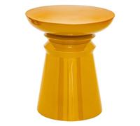Atmosphera Interior Designer - Mesa auxiliar Totem Jaya de metal amarillo mostaza - Mesa para dormitorio, salón y recibidor - D38cm